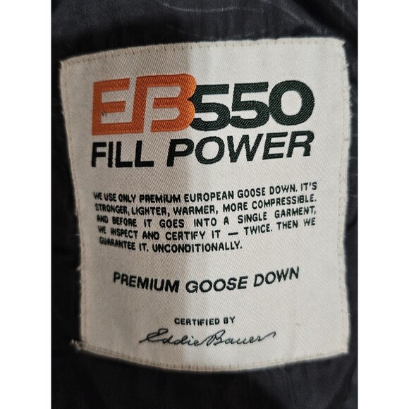 Eddie Bauer Coat Women Black Quilted Puffer Goose Down 550 Fill zip Size Med - Picture 10 of 15
